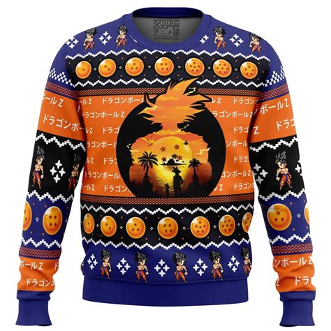 Beautiful Sunset Dragon Ball Z Ugly Christmas Sweater - Anime Ape