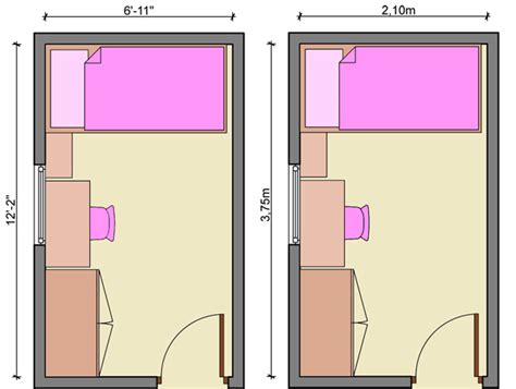 Kid's bedroom layouts with one bed