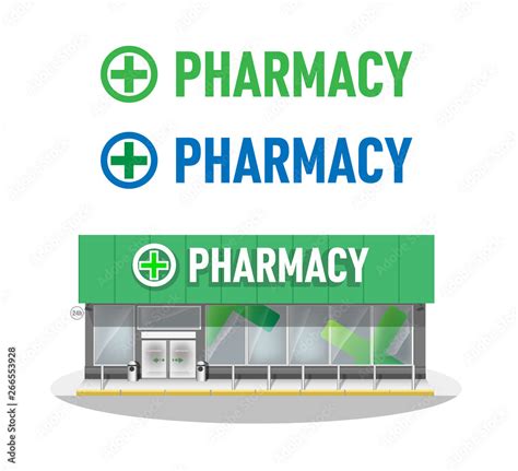 Facade Of Pharmacy Store Vector Drugstore Building Pharmacy Shop