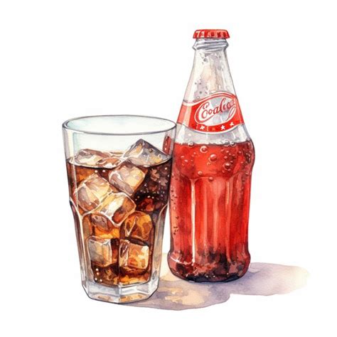 Premium AI Image | there is a glass of coke and a bottle of coke ...