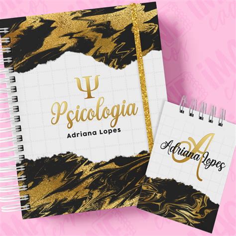 Kit Caderno Bloco De Notas Personalizados Psicologia Elo7