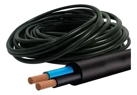 100 Metros Cabo Pp 2x1 5 fio Flexível 2 Vias 1 5mm Cor Preto 127v 220v