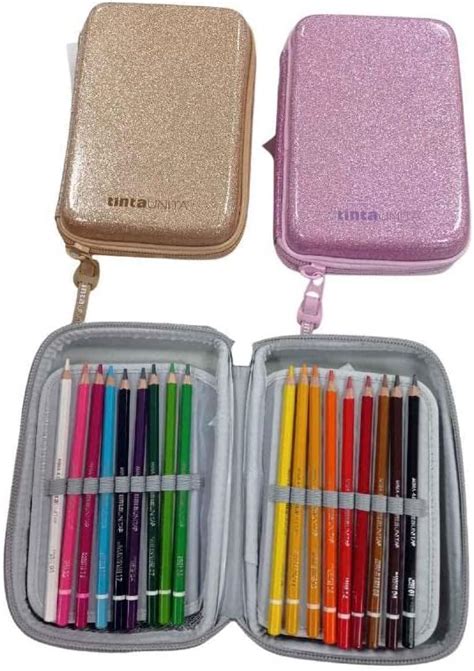 Astuccio One Time Tinta Unita Glitterato Per Ragazze Con Incluso Set