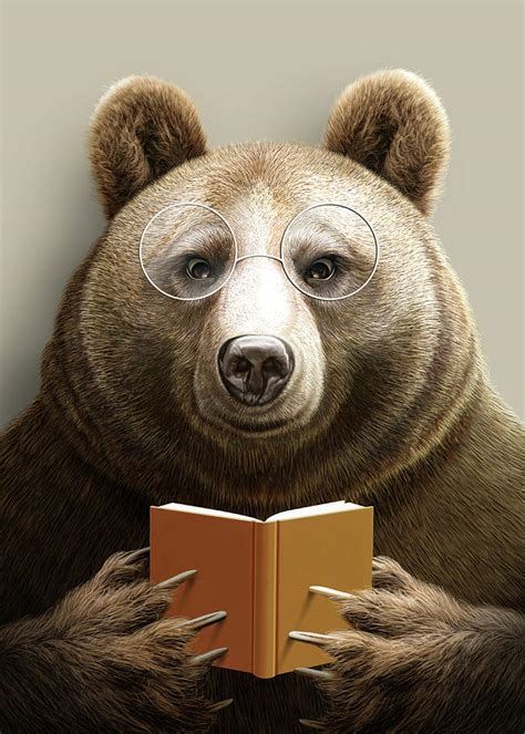 Bear Reading Book Digital Art by Adam Lawless - Fine Art America