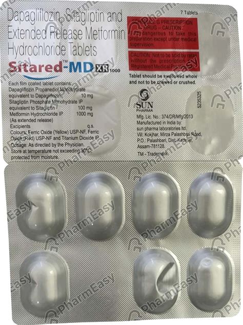 Buy Sitared Md Xr 1000mg Strip Of 7 Tablets Online At Flat 15 OFF