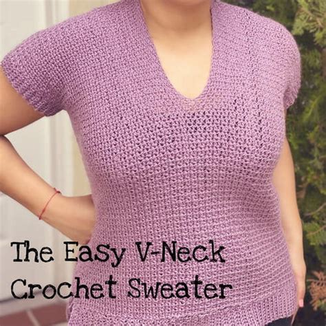 Easy V Neck Crochet Sweater Free Pattern Weave Crochet