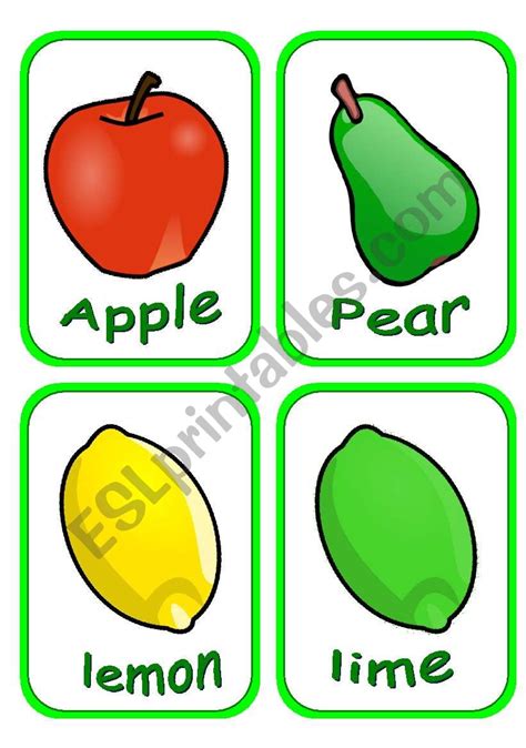 Fruits Flashcards Part Of Fully Editable Esl Worksheet By Tilico