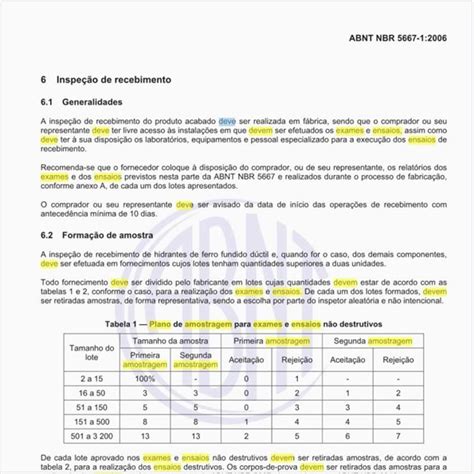 Qual deve ser o plano de amostragem para exames e ensaios não destruti