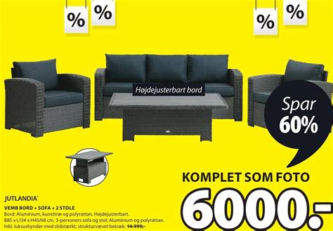 VEMB BORD SOFA 2 STOLE Tilbud Hos JYSK