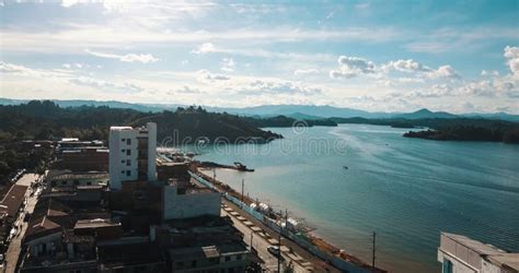 Aerial View of the Small Town in El Penol in Guatape, Colombia Stock ...