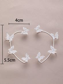 Rhinestone Butterfly Decor Ear Wrap Shein Usa