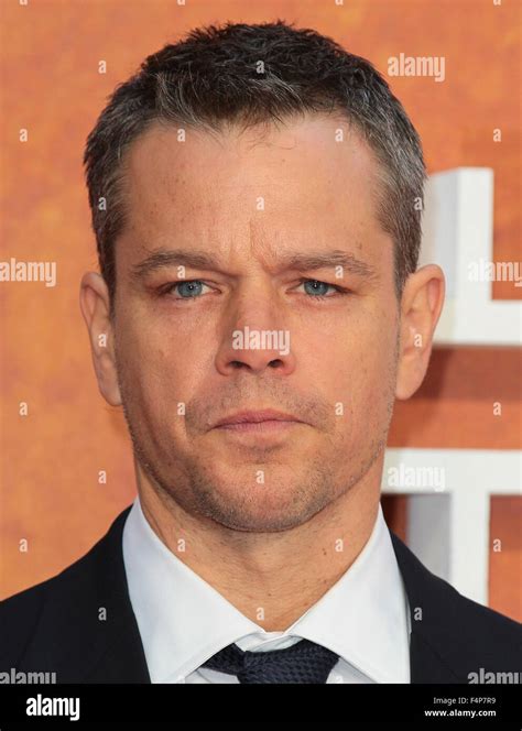 Matt Damon Attends The Martian Film Premiere In London Hi Res Stock