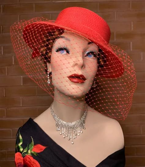 VINTAGE 40S 50S Mannequin Realistic Female Torso GLASS EYES Hat Display