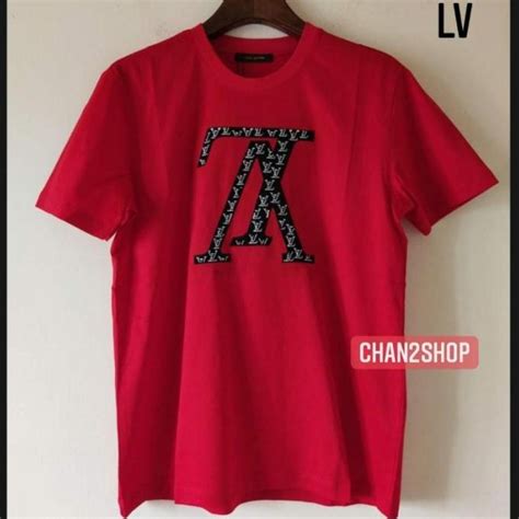 Jual Yj797J Promo Kaos Tshirt New Louis Vuitton Lv Merah Pria Wanita