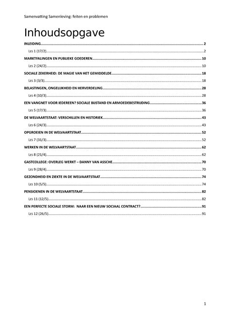 Samenvatting Sfp Inhoudsopgave Studocu