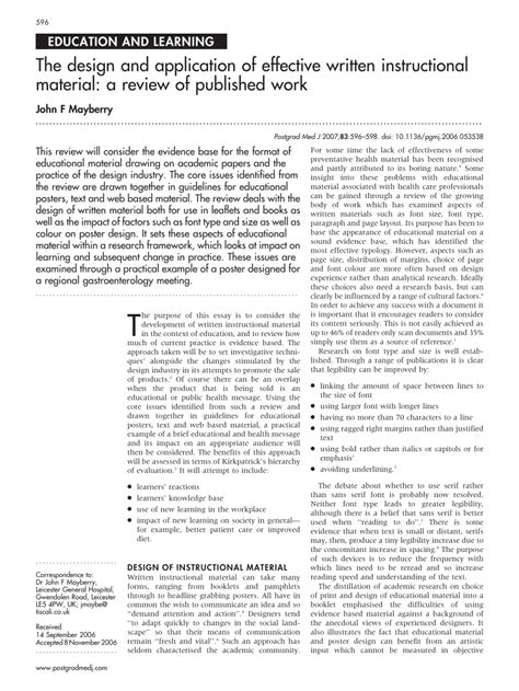 design  application  effective written instructional