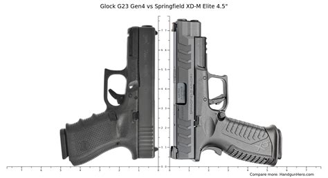 Glock G23 Gen4 Vs Springfield XD M Elite 4 5 Size Comparison Handgun