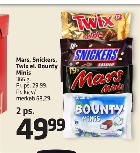 Mars Snickers Twix El Bounty Minis Tilbud Hos Fleggaard