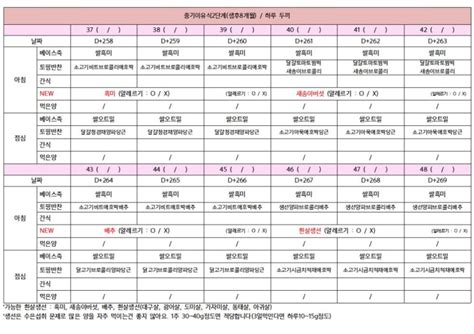 중기이유식 식단표토핑이유식 이유식재료 스케줄 완벽정리 네이버 블로그