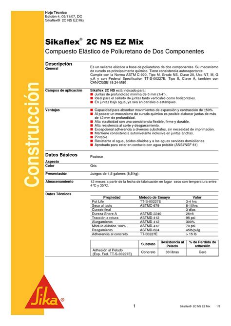 Calaméo Hoja de técnica Sikaflex 2C NS EZ Mix