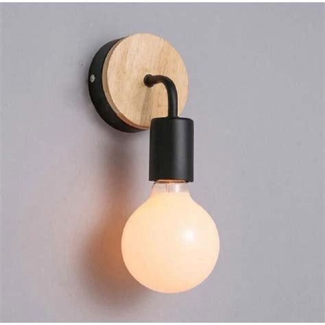 Loft Lampe Murale Noire Simplicity E Led Applique Murale En Fer Et En