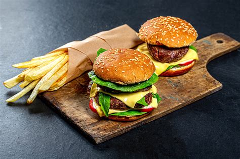 Desktop Wallpapers Frikadeller Hamburger Finger Chips Buns Cheese