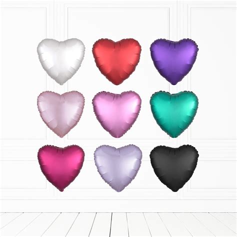 Anagram 18 Inches Satin Heart Foil Balloons 18 Satin Etsy