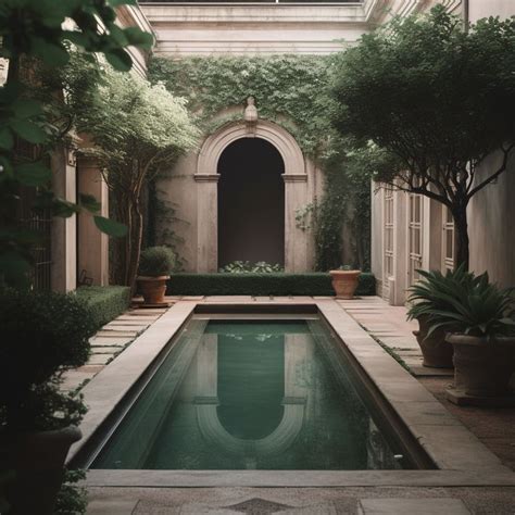 Neoclassical Courtyard | Jardins de casas, Casas, Arquitetura