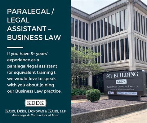 Paralegal Legal Assistant Business Law Job Opening Kahn Dees