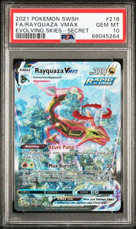 Pokemon Rayquaza Vmax Alt Art Psa Values Mavin