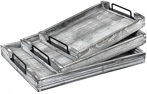 Amazon Creekview Home Emporium Wood Serving Trays Pk Nesting