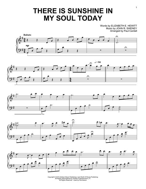 There Is Sunshine In My Soul Today By Paul Cardall Sheet Music For