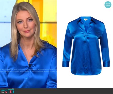 Wornontv Evelyn Tafts Blue Satin Shirt On Cbs Mornings Clothes And
