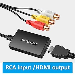 Uhddadi Rca To Hdmi Converter Av To Hdmi Adapter Av Composite Cvbs