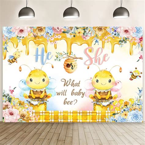 Amazon Mocsicka Honey Bee Gender Reveal Backdrop What Will Baby