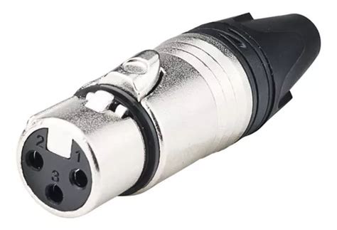 Conector Plug Xlr Femea Linha Profissional Lu Luminos Mercadolivre