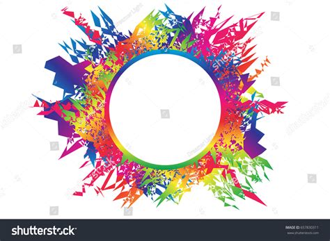 Colorful Circle Frame On White Background Image Vectorielle De Stock