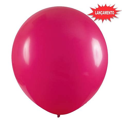 Balão de Festa Redondo Profissional Látex Liso 24 60cm Fucsia 3