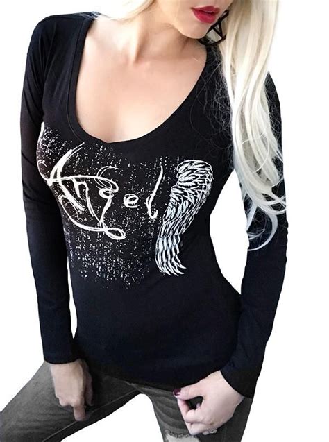 Womens Fallen Angel Wings Long Sleeve Tee By Demi Loon Inked Shop