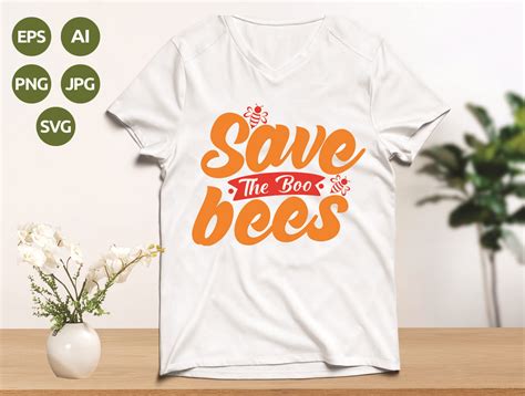 Save The Boo Bees T Shirt Design Graphic By T Shirt Biz · Creative Fabrica