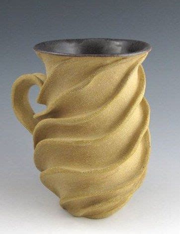 Carved Sculptural Ceramic Mug Naked Tan By Jtceramics Pottery