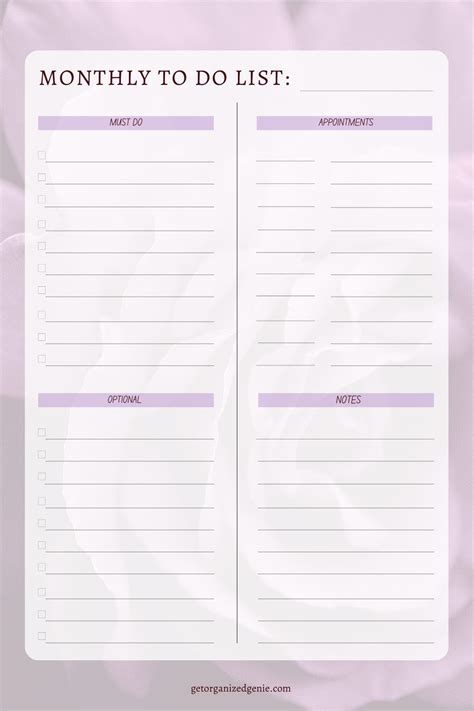 Monthly To Do List Template Free Printables And Handy Tips