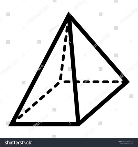 Pyramid Mathematical Geometry Shape Design Icon Stock Vector (Royalty ...