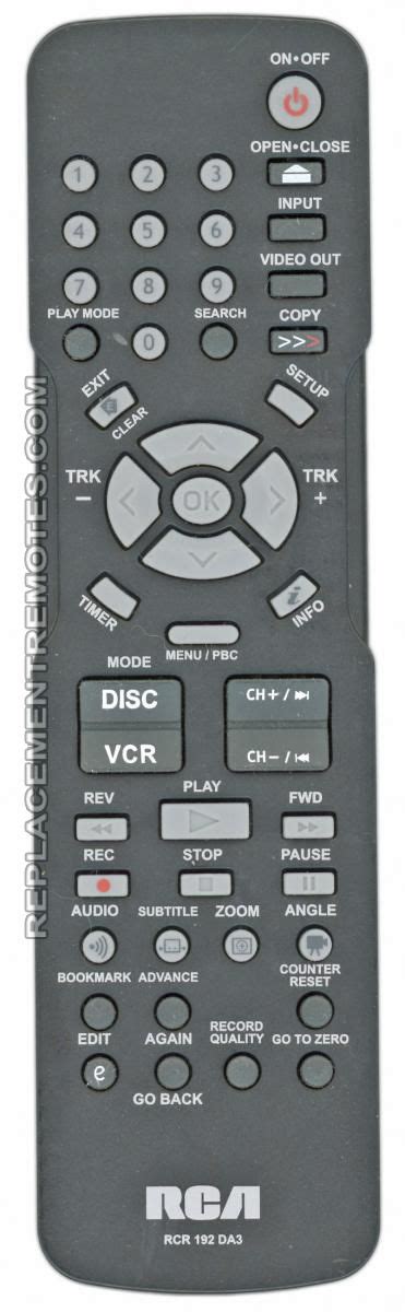 Buy Rca Avr5803 Rcr192da3 Dvd Vcr Combo Player Remote Control