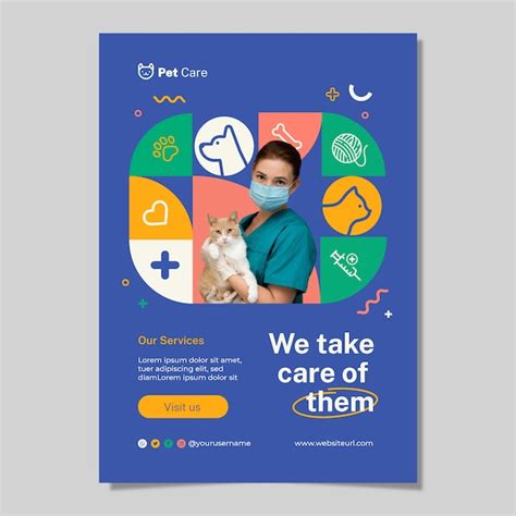 Free Vector Flat Design Veterinary Services Poster