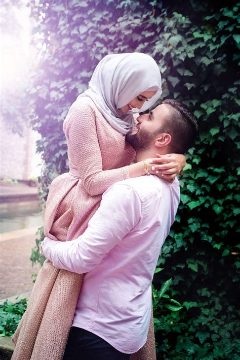 Muslim Couple Hugging