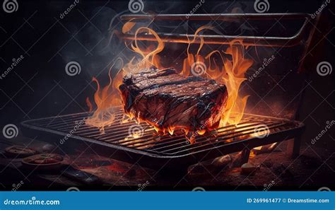 Food Meat Steak Chicken Roast Grilled Generative Ai Stock