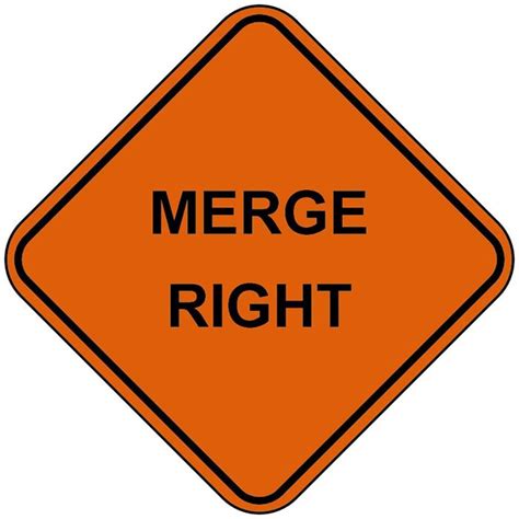 Roll Up Sign 48 REFL Merge Right Symbol Ritz Safety