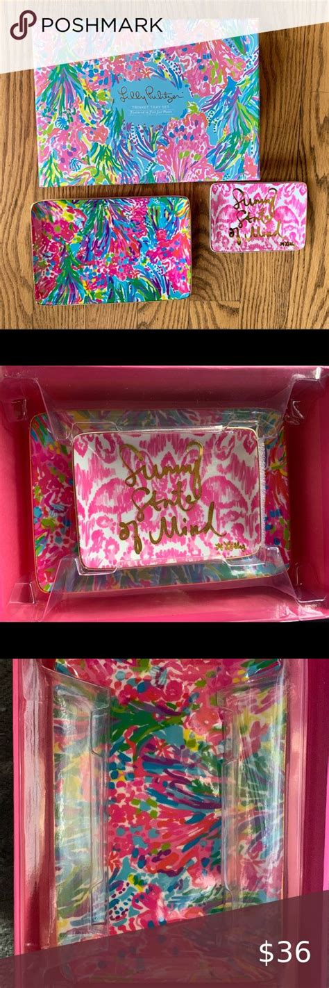 Lilly Pulitzer Trinket Tray Set Sunny State Of Mind