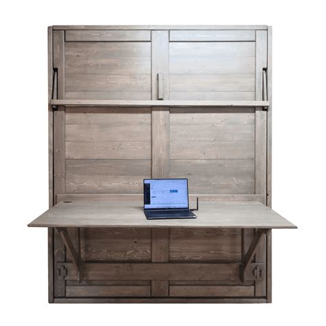 Sandstone Murphy Bed With Desk Guestroom And Office